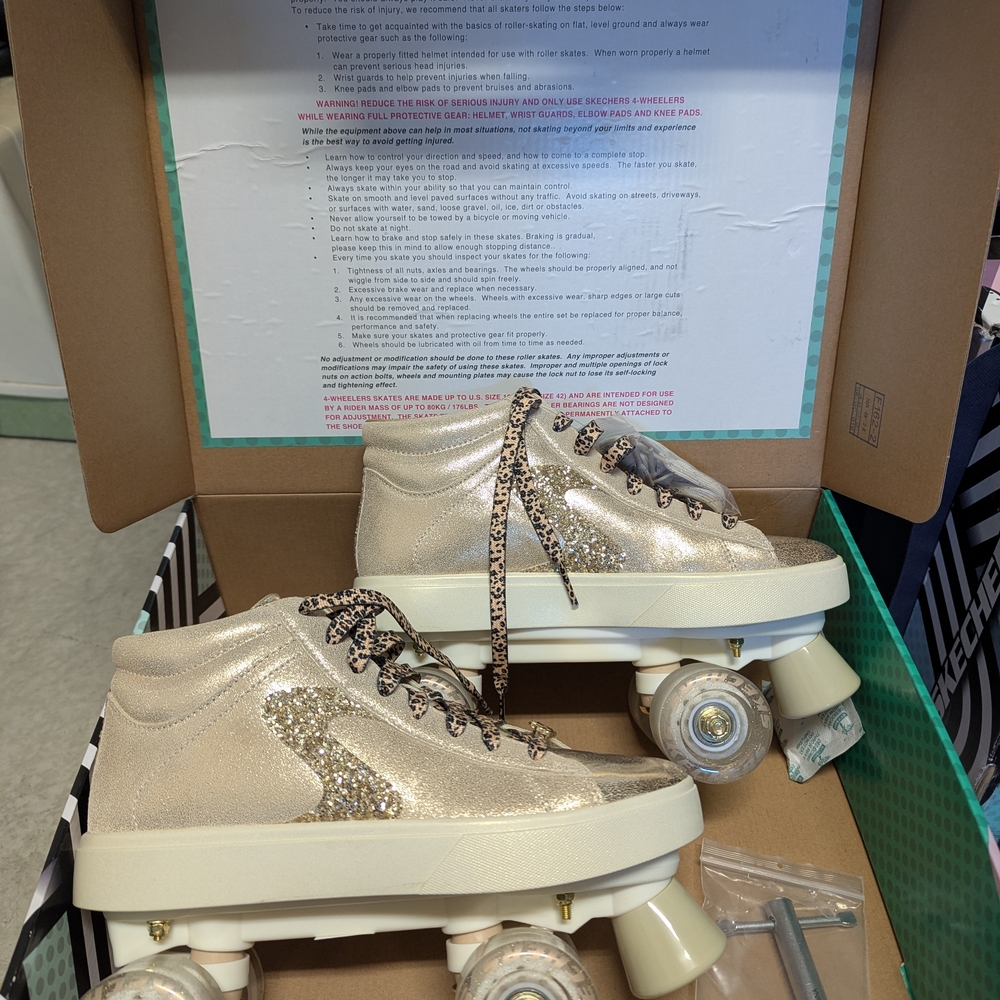 Skechers Gold Glitter Roller Sneakers
